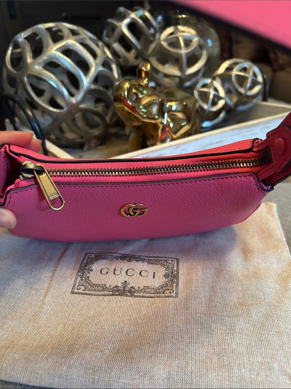 Gucci Aphrodite mini pink leather bag - Picture 14 of 16